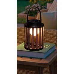 Solcellelamper ^ Veli Line MARBELLA SOLCELLE LANTERNE BRUN/SORT 24 CM
