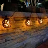 Solcellelamper ^ Veli Line 5-PAK LED FLAMME SOLCELLE LYSKÆDE SORT 0 0
