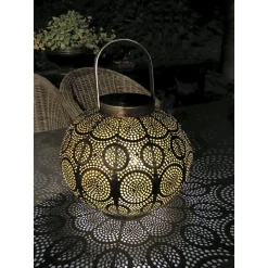 MARRAKECH SOLCELLE LANTERNE KOBBERFARVET 23 CM>Veli Line Online