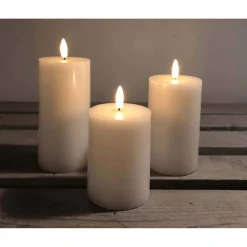 3-PAK HVIDE Ø7,5 X10+12,5+15 CM LED BLOKLYS>Veli Line Sale