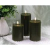 3-PAK OLIVENGRØNNE Ø 7,5X10+12,5+15 CM LED BLOKLYS>Veli Line Sale
