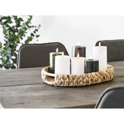 3-PAK OLIVENGRØNNE Ø 7,5X10+12,5+15 CM LED BLOKLYS>Veli Line Sale