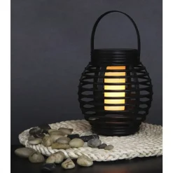 RATTAN FLAME SOLCELLE LANTERNE BRUN 16 CM>Veli Line New