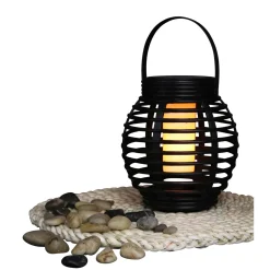 RATTAN FLAME SOLCELLE LANTERNE BRUN 16 CM>Veli Line New