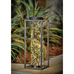 TORINO SOLCELLE LANTERNE SORT/KLART GLAS 42 CM>Veli Line Hot