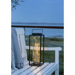 TORINO SOLCELLE LANTERNE SORT/KLART GLAS 42 CM>Veli Line Hot