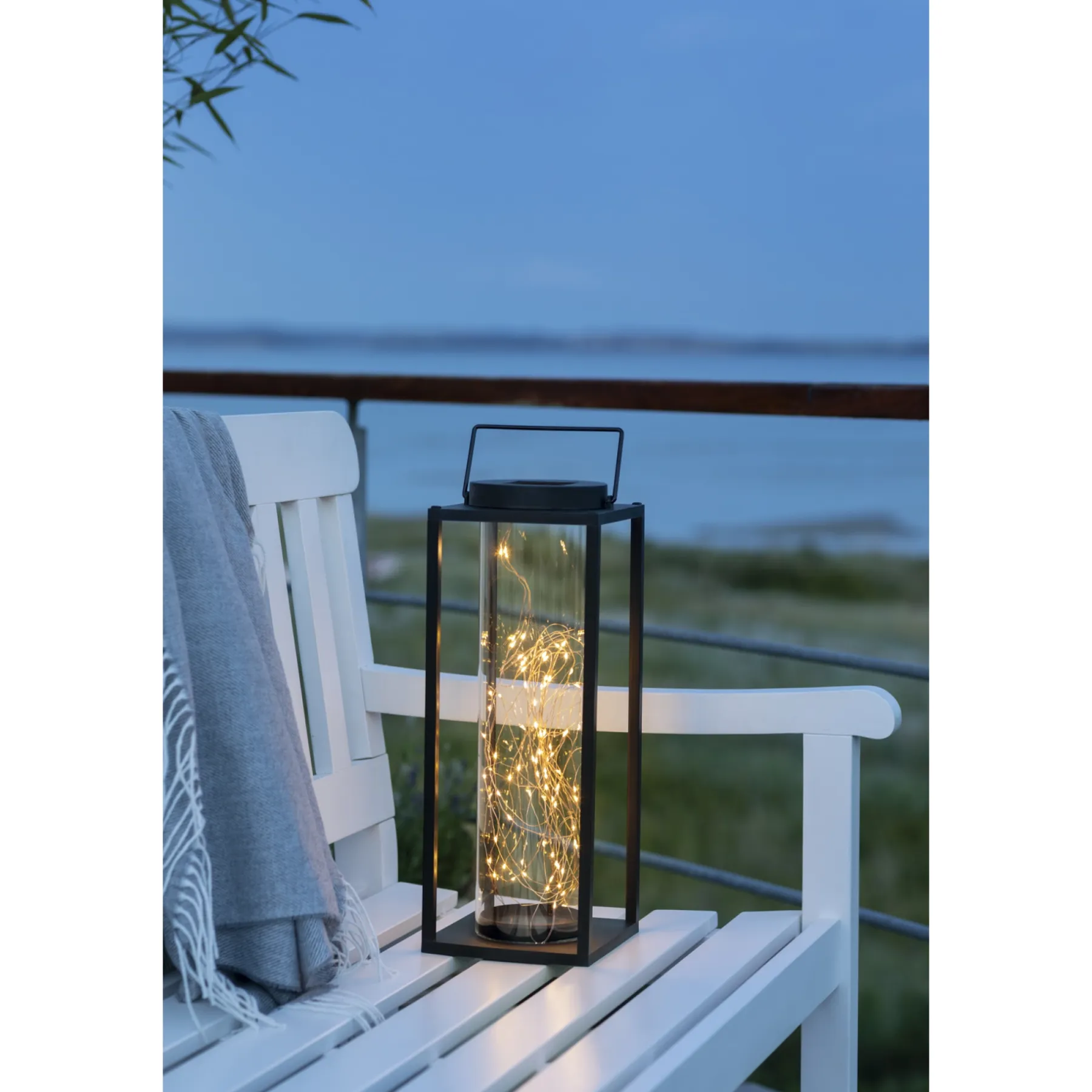 TORINO SOLCELLE LANTERNE SORT/KLART GLAS 42 CM>Veli Line Hot