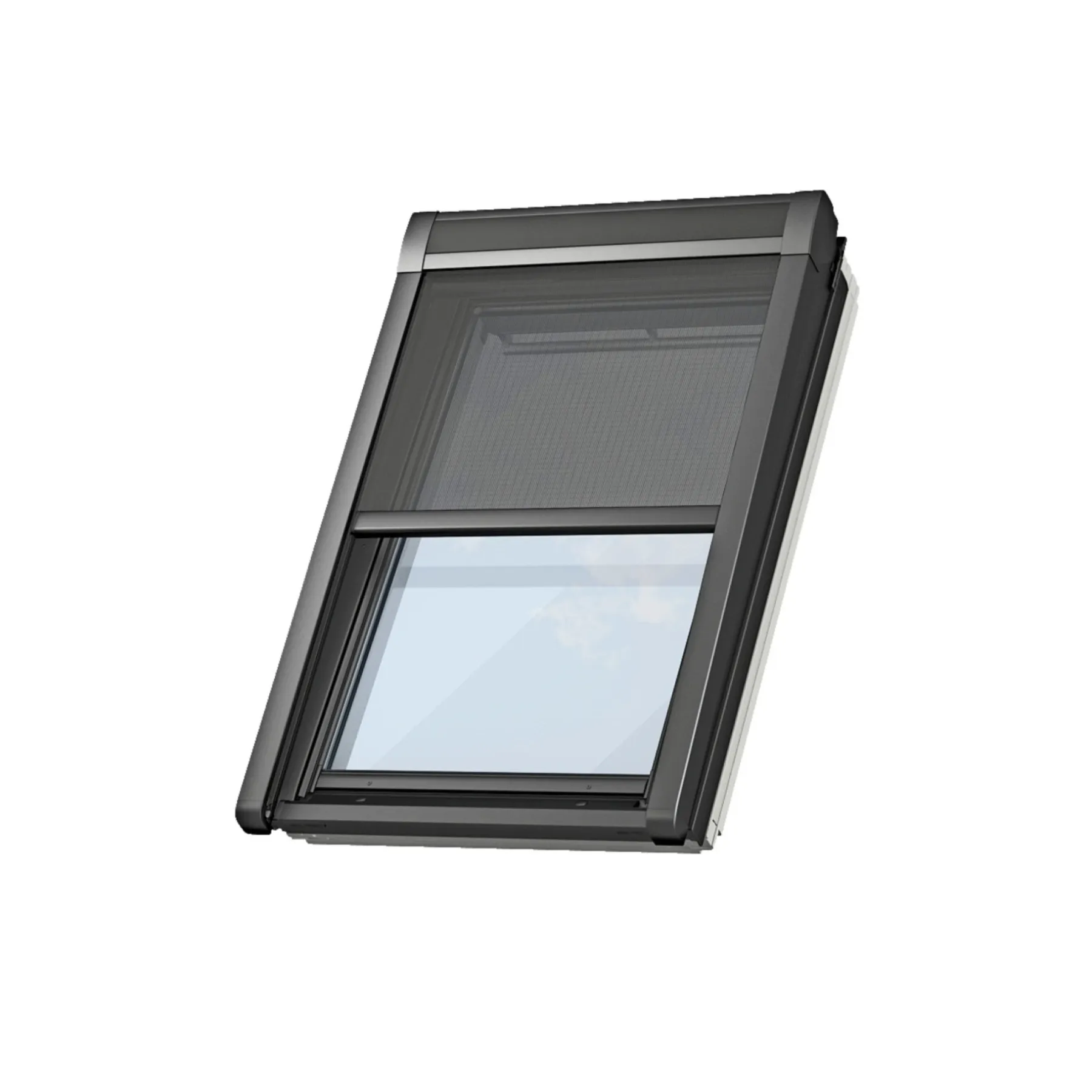 Ovenlysvinduer ^ Velux SOLGARDIN ELEKTRISK SORT MML MK04 5060S