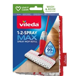 Gulvmoppe ^ Vileda 1-2 SPRAY MAX REFIL VÅDMOPPE H:24CMXD:2,5CMXB:15,6CM I PAKKEN