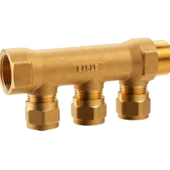 Pex Rør & Fittings ^ VVS Trading 87005. FORDELER 3/4"X3/4"X1/2"X210 MM