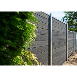 Komposithegn ^ Wimex LIVØ PRIME V-PROFIL HEGNSFAG MAT SORT 189.50 X 180 CM