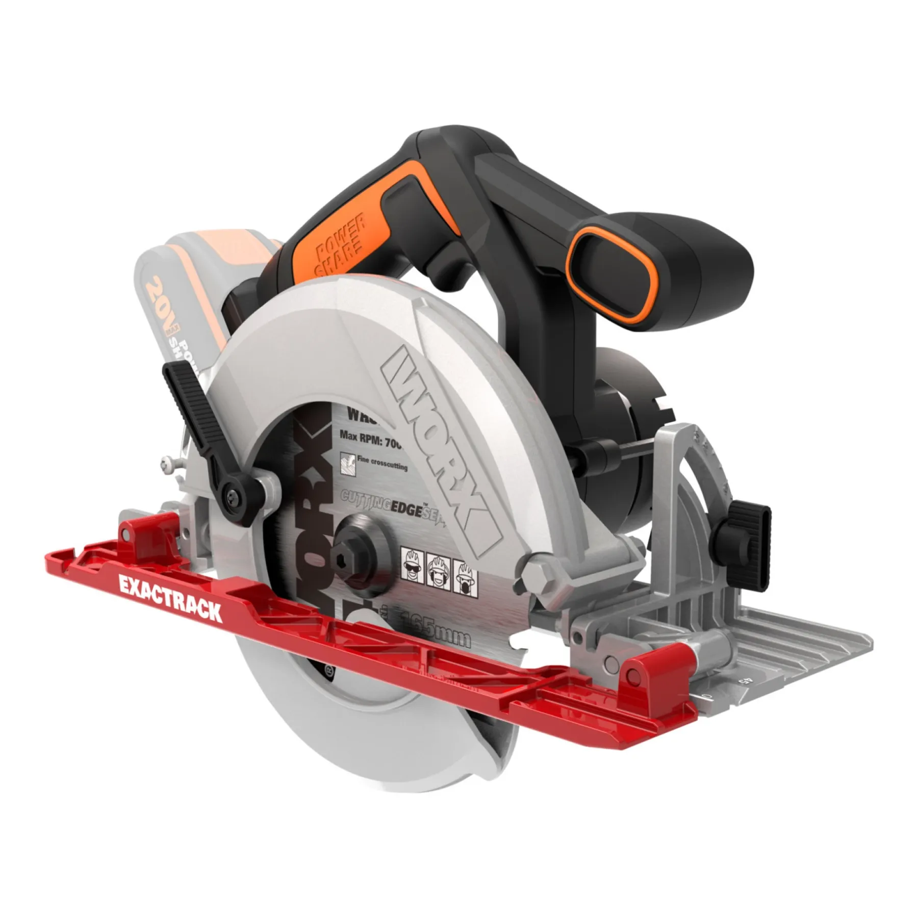 POWERSHARE WX530.9 RUNDSAV AKKU 20V UDEN BATTERI OG LADER>Worx Discount