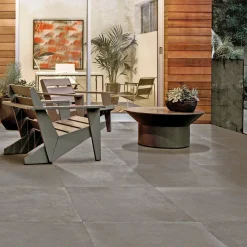 Havefliser ^ XL-BYG CONTEMPORARY BROWN UDENDØRS KERAMISK FLISE 60X60 BRUN