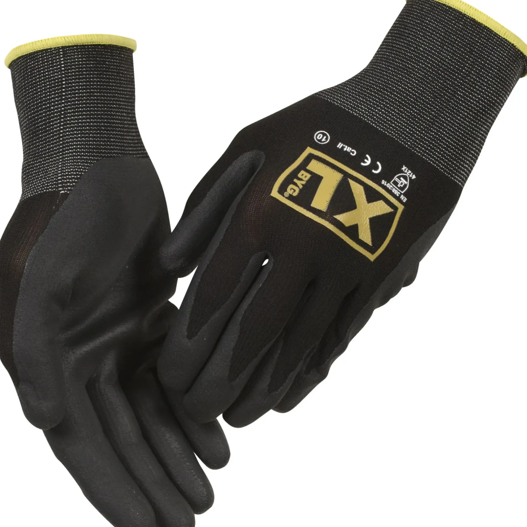 Arbejdshandsker ^ XL-BYG FLEXIBLE 006.90 ARBEJDSHANDSKE CE 10 SORT 1 PAR